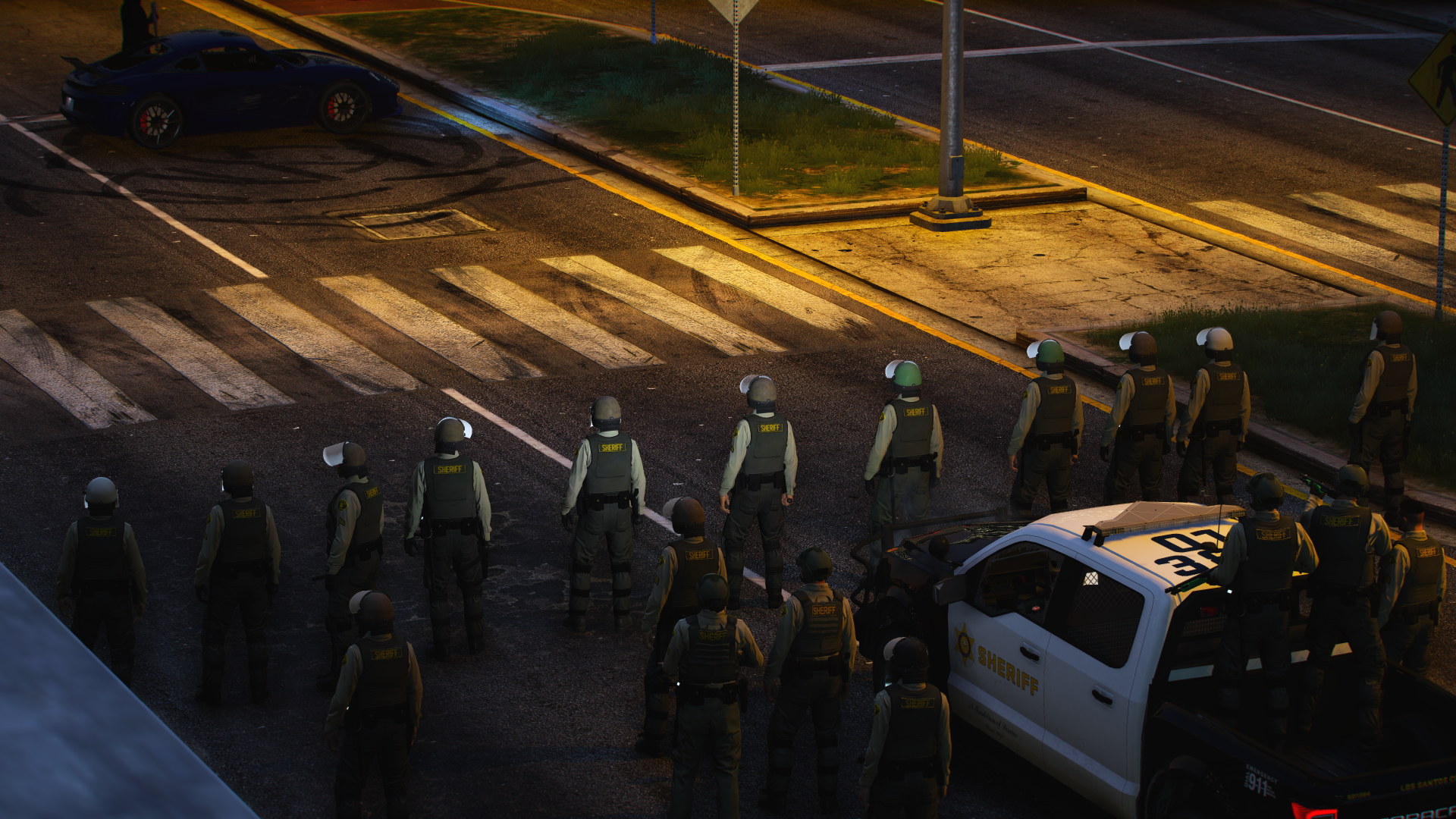 Operativo del sheriff en las calles de Los Santos